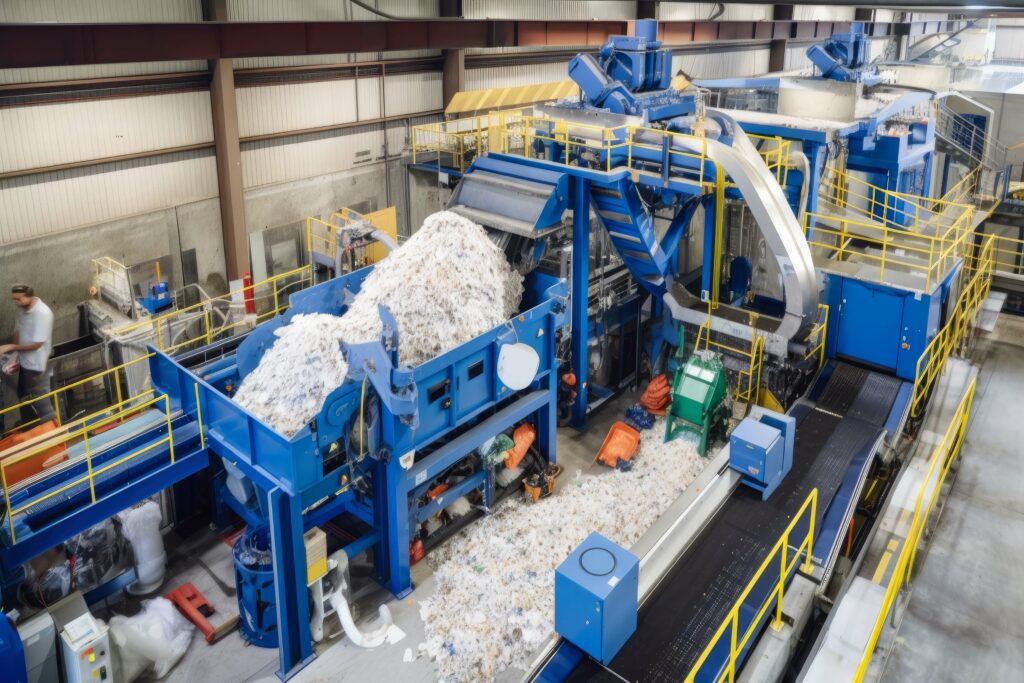 uma usina de reciclagem de plastico com trabalhadores operando equipamentos para classificar (2) (1)